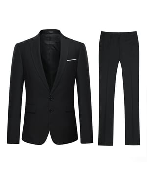 [Materialpflege] Unser zweiteiliger, schmal geschnittener schwarzer Anzug besteht aus einer hochwertigen Mischung aus 70 % Polyester und 30 % Viskose für überragenden Komfort und Haltbarkeit. Das Innenfutter besteht aus 94 % Polyester und 4 % Viskose, ist atmungsaktiv und schweißabsorbierend. Um die Qualität zu erhalten, wird eine chemische Reinigung empfohlen. Wenn Sie ihn jedoch mit der Hand waschen, verwenden Sie für beste Ergebnisse kaltes Wasser. [Stildesign] Dieser Anzug verfügt über ein komplettes Schulterdesign und einen kleinen Schnitt mit 3D-Drapierung, was zu einer schmalen Passform führt, die Sie kleiner und schärfer aussehen lässt. Er hat ein spitzes Revers, vier Knöpfe am Ärmel und einen Ein-Knopf-Verschluss für einen modernen, stilvollen Look. Die flache, lockere Hose vorne hat einen verlängerten Hüftgurt und schräge Seitentaschen, die den anspruchsvollen Look des Anzugs vervollständigen. [Anlass] Unser vielseitiger, schmal geschnittener schwarzer Anzug eignet sich für verschiedene formelle und informelle Anlässe, darunter Hochzeiten, Geschäftstreffen und sogar den Alltag. Es ist perfekt für junge Männer, die wieder zur Schule gehen oder sich auf ihren Schulabschluss vorbereiten. [Paket] Dieses Paket enthält einen Blazer und eine Hose und bietet alles, was Sie brauchen, um bei jedem Anlass gut auszusehen.