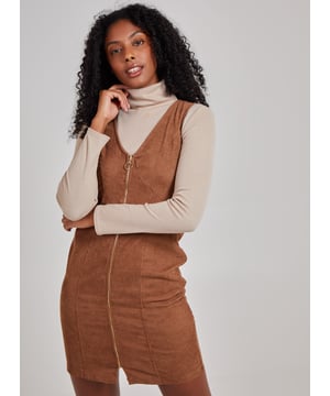 Look cute in corduroy in time for Spring! This zip front dress can be layered up or down, making it a perfect dress season after season!
100% PolyesterHand WashDry FlatDo Not IronModel wearing size 8Model height: 173cm / 5â€™8"