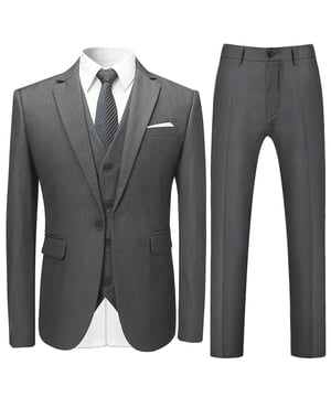 [Materialpflege] HOCHWERTIGES MATERIAL – 70 % Polyester, 30 % Viskose. Es ist bequem, atmungsaktiv, weicher, glatter, leichter zu waschen und behält die Form. 94 % Polyester und 4 % Viskose für die Innenseite, es atmet frei und nimmt Schweiß auf. WASCHEN – Chemische Reinigung wird empfohlen; Handwäsche ist möglich, jedoch mit kaltem Wasser. [Stildesign] SLIM FIT – Dieser Anzug mit Reversdesign und kleinem Schnitt mit 3D-Drapierung. Knopfverschluss. Schlitz in der Mitte hinten, gepolsterte Schultern, Manschetten mit vier Knöpfen, zwei Pattentaschen, eine Leistentasche auf der Brust. Flache, lockere Hose vorne mit verlängertem Hüftgurt und schrägen Seitentaschen. Slim-Fit-Anzüge sind etwas enger als Anzüge mit normaler Passform. Wenn Sie ihn anziehen, macht er Sie kleiner und schnittiger. Und sieht modern und gutaussehend aus. VIELSEITIGER ANLASS - Es eignet sich für viele Anlässe, wie Hochzeiten, den Alltag, Geschäftstreffen, modische Partys, große Feiertage usw. Es ist auch perfekt für junge Männer, die sich auf die Heimkehr vorbereiten und wieder zur Schule gehen. [Paket] 1 * Blazer + 1 * Hose + 1 * Weste