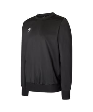 Fabric: Elastane, French Terry, Polyester. Design: Stacked Logo. Contrast Shoulders, Loop Back, Side Panels. Hem: Ribbed. Neckline: Crew Neck, Ribbed Collar. Sleeve-Type: Long-Sleeved. Cuff: Ribbed. Fastening: Pull Over.