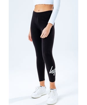 Hype Junior Script Logo-legging voor meisjes in zwart