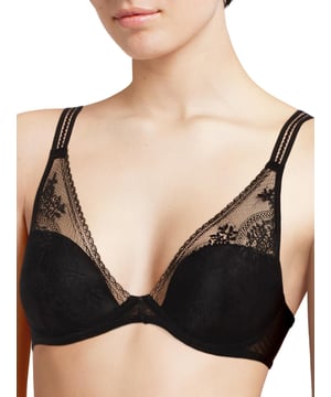 Passionata Maddie Plunge T-Shirt Bra. With smooth cups, floral lace and hook and eye closure. Product is recommended hand-wash only.