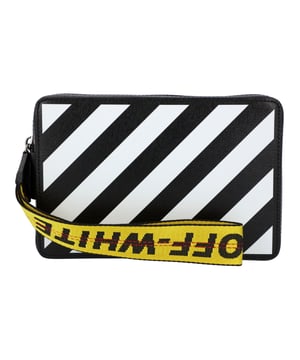 Off-White Diag Shoulder Bag, made of nylon blend, black colour, white colour details, adjustable yellow shoulder strap with logo print, zip closure, logo back engraved.Dimensions: Width: 21.5cm, Height: 14.5cm, Depth: 5.5cm, Handle: 26.5cm 100% Viscose, 100% Leather, 95% Cotton, 70% Polyamide, 30% Polyester, 5% Acrylic Made in ItalyMeasurments:  width: 215 mm height: 145 mm