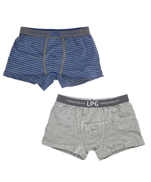 Set-2 Boxers.
 Kleur Grijs - blauw
 Elastische tailleband met geborduurd logo.
 ademende stof
 Anatomische voorkant met de mogelijkheid om vast te houden zonder te knellen.
 Naden in toon zichtbaar.

 Samenstelling: 95% Katoen, 5% Elastaan

 Onderhoud:
 - Wassen op max. 30º.
 - Niet bleken.
 - Niet in de droger.
 - Niet strijken.
 - Niet chemisch reinigen.