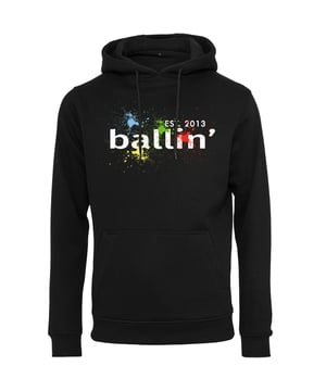 Sudadera con capucha para hombre de la marca Ballin Est. 2013. Esta sudadera con capucha de Ballin Est. 2013 está confeccionada en algodón y poliéster, y tiene un corte regular. El suave algodón y poliéster proporciona una gran comodidad.  Nombre del modelo: Sudadera con capucha Paint SplatterCategoría: sudadera con capucha para hombreMateriales: algodón y poliésterColor: negro
