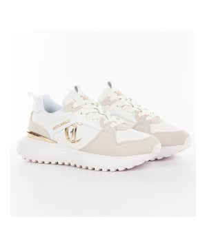 Basket Just Cavalli Roberto Femme Weiß Leder. Authentischer Schuh der Marke Just Cavalli - Streetwear/Sportswear-Design von Just Cavalli - Just Cavalli für Frauen, modisch und perfekt für den Alltag - Basket Just Cavalli in Weiß passt perfekt zu Ihrer Garderobe - bequemer Leder-Material - klassische Schnürung - Roberto - Synthetisch.