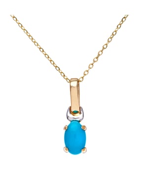9K (375) Yellow & White Gold: 1gr; # Turquoise: 0.32ct; # Dimension: 46cm x 1.37cm x 0.42cm
