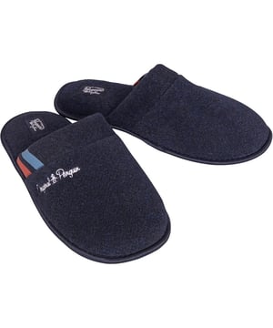 Penguin Bedfordshire Slip-On Blue Synthetic Mens Slippers Pen0427 Navy