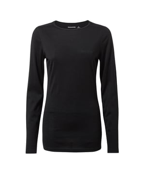 80% Merino, 20% Polyester. Isolierend. Feuchtigkeitsregulierung. Geruchshemmend. Leichtes Gewicht. Größe der Damenbrust - 6 (31in/79cm), 8 (32in/81cm), 10 (34in/86cm), 12 (36in/91cm), 14 (38in/97cm), 16 (40in/102cm), 18 (42in/107cm), 20 (44in/112cm).
