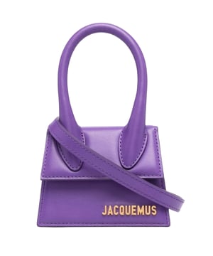 This Bag from Jacquemus is the perfect accessory for those who want to add a classic touch to their everyday look, Jacquemus Purple Bag, Clasp Closure, Made In Italy, 100% Leather, Plain Purple Bag, The Chiquito Bag, Mini Bag