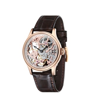 Truly a remarkable timepiece. Here the watch simply acts to frame the true essence and star of this timepiece, the hand-winding mechanical movement. With every second this watch is a balletic flow of gears, and springs that act in unison to deliver a truly incredible working piece of wearable art.