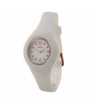 Folli Follie WF15P042ZSS - Damenuhr Quarz aus Harz• Material: Harz• Glas: Mineral• Armband: Silikon• Farbe: Weib• Wasserbeständigkeit: 0 m (0 ATM)• Gehäusegröße: 35 mm