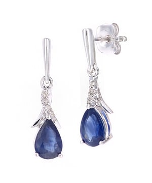 Oro blanco de 9 quilates (375): 1,065 g; # Diamante: 0,04 ct; # Zafiro: 1.08ct