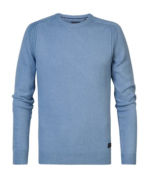 Gebreide trui in effen kleur met ronde hals en ribgebreide afwerking. Gemaakt van 52% acryl, 29% katoen, 17% polyester en 2% elastaan. Twijfel je tussen twee maten? Kies dan de grootste maat. Gebreide truiEffen kleurRonde hals52% acryl, 29% katoen, 17% polyester, 2% elastaan