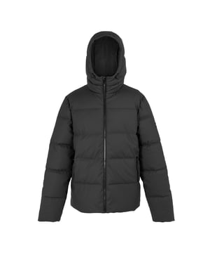 100% Polyester. Fabric: Knitted, PU Membrane, Synthetic Down Touch. Lining: Taffeta. Design: Logo, Quilted. Fabric Technology: DWR Finish, Insulating, Lightweight, Weather Resistant. Neckline: Hooded. Sleeve-Type: Long-Sleeved. Hood Features: Grown On Hood, Toggle Adjuster. Pockets: 2 Lower Pockets, 1 Inner Pocket, Zip. Fastening: Full Zip. Hem: Shockcord Hem. Sustainability: Feather-Free, Made from Recycled Materials. S: 38 in. M: 40 in. L: 42 in. XL: 44 in. XXL: 48 in. 3XL: 51 in.