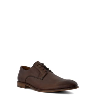 Dune Mens BILLIARD Leather Gibson Shoes in Black