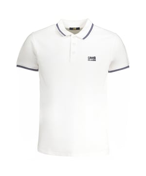 Blijf comfortabel en modieus in dit Cavalli Class polo shirt. Kraag, Korte Mouwen, 100% Katoen, Normale Pasvorm, Valt Echt Op Maat, Witte Polo