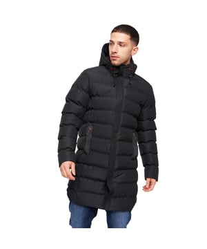 100% Polyester. Gewebe: 210T-Polyester. Futterstoff: Mit Markenzeichen. Design: Logo, Gesteppt. Abzeichen, Marken-knopfleiste, Wattiert. Mit Kapuze, verklebt. Langärmlig. Kapuzenmerkmale: angenähte Kapuze, Knebel-Einstellung. Taschenart: Zwei Seitentaschen, Reißverschluss. Durchgehender Reißverschluss, Druckknopf. Finish: Wachsbeschichtet. S: 96,52 cm. M: 102 cm. L: 107 cm. XL: 112 cm. XXL: 116,84 cm.