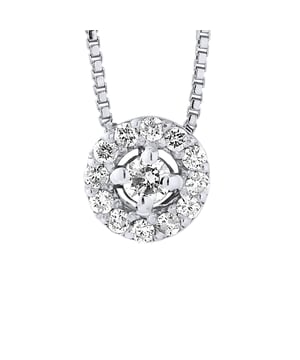 Necklace Diamonds 0.13 cts - White Gold 375 - HSI Quality - Length 42 cm, 16,5 in - Our jewellery is made in France and will be delivered in a gift box accompanied by a Certificate of Authenticity and International Warranty