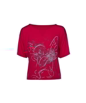 Ein abstrakter Druck schmückt dieses Oberteil von Shirts We â¥ für eine moderne Variante des klassischen T-Shirts. Das aus superweichem Mikromodal gefertigte, gewebeleichte Stück verleiht Ihrer Kleidung für warmes Wetter in dieser Saison eine optimistische Note. Das strassbesetzte Shirts We â¥-Logo ziert diskret die linke untere Seite der Vorderseite. Rundhalsausschnitt mit gesäumtem V-Detail. Kurze Ärmel. Das abgebildete Model ist 178cm (5'10'') groß und trägt UK Größe 10