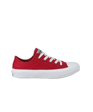 Converse Chuck Taylor II OX Lace-Up Red Canvas Womens Plimsolls 150151C