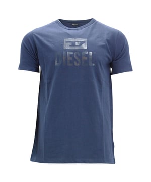 Camiseta azul marino de manga corta, marca Diesel Industry, camiseta con cuello redondo, corte estandar, se ajusta a la talla real, 100% algodon, camiseta azul, ropa de calle
