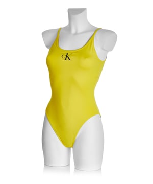 83% Polyamid, 17% Elasthan; Calvin Klein Swimwear Badeanzug; Modell: KW0KW01341ZGM; Hochwertige Verarbeitung; Schmale Passform; Dünne Träger; Calvin Klein Swimwear Logo-Details