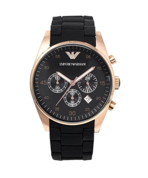Japanese Made Quartz Chronograph Movement. 38mm Rose Gold PVD Plated Stainless Steel Case. Solid Caseback. Black Dial. Luminous Stainless Steel Hands. Printed Indexes. Date between 4 and 5 O'Clock. 20mm Black Silicone Coated Stainless Steel Bracelet with Stainless Steel Butterfly Clasp. Water Resistant to 50 Meters 5ATM. This watch is and comes with the correct Box and Paperwork.