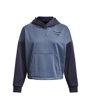 Armour Fleece® is light  breathable & stretchy for warmth that still lets you move- Soft inner layer traps heat to keep you warm & comfortable- Front kangaroo pocket- Drop hem shoulder
