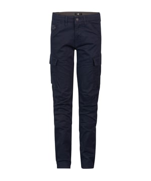 Cargo met tapered fit en elastiek onderaan de pijpen. Alle jongensbroeken hebben t/m maat 152 een haak- en oogsluiting en vanaf 164 een rits- en knoopsluiting. De broek heeft twee steekzakken, twee achterzakken met klep en drukknopen en twee klepzakken op de pijpen met ritssluiting en drukknopen.Cargo met tapered fitT/m maat 152: haak- en oogsluitingVanaf maat 164: knoopsluitingCargozakken met ritssluiting en drukknopen98% katoen, 2% elastaan
