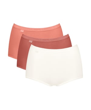 Dieser Damen-Maxi-Slip kombiniert angenehmen Komfort mit femininen Details. Gefertigt aus weichem Baumwollstretch, passt er sich perfekt an und bietet den ganzen Tag über ein angenehmes Tragegefühl. Der hohe Taillenbund und der elastische Bund sorgen für eine bequeme und sichere Passform. Ein gewebtes Label am Bund und der dezente spitzenbesetzte Saum verleihen dem Slip eine elegante Note. Im praktischen Dreierpack erhältlich, umfasst er verschiedene Farben, die Abwechslung in Ihre Unterwäschekollektion bringen. Ideal für Frauen, die auf Stil und Funktionalität gleichermaßen Wert legen. Perfekt für den Alltag und dabei stets bequem und stilvoll.
