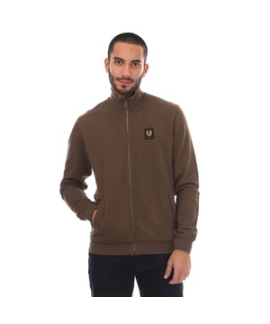 Heren Belstaff Cotton Fleece Full Zip Sweatshirt in bruin.- Hoge doorritsbare staande kraag.- Twee zijzakken.- Geribde kraagmanchetten en zoom.- Katoenen loopback jersey.- Normale pasvorm.- 98% Katoen 2% Elastan.- Ref: 100050CLBWN