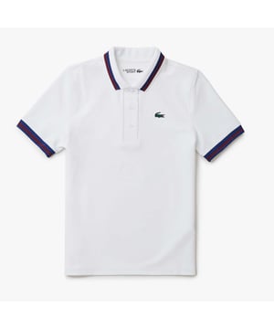 Piqué Sport Poloshirt met Contrast Gestreepte Kraag Gerecycled polyester gemaakt van afval uit de productie Contrasterende gestreepte kraag Sneldrogend Getest door professionele spelers Siliconen krokodil op buste Piqué Sport Poloshirt met Contrast Gestreepte Kraag Gerecycled polyester gemaakt van afval uit de productie Contrasterende gestreepte kraag Sneldrogend Getest door professionele spelers Siliconen krokodil op buste