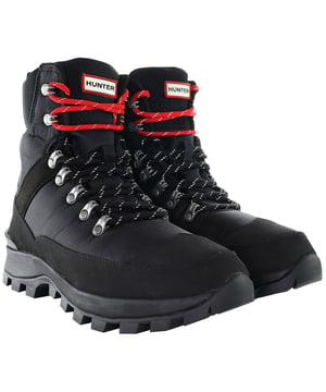 Step into rugged sophistication with the Hunter Commando Men's Black Boots. These boots seamlessly blend military-inspired design with Hunter's renowned craftsmanship, creating a versatile and robust footwear option for various occasions.

Key Features:

 Durable Construction:  Crafted from high-quality materials, these boots are built to endure challenging conditions, ensuring longevity and resilience.

 Military-Inspired Design:   The Commando boots boast a rugged aesthetic with military-inspired details, making a bold statement in both style and functionality.

 Black Color:   The classic black hue adds a touch of versatility, allowing these boots to complement a range of outfits and styles.

 Lace-Up Closure:   The lace-up design not only contributes to the boots' classic appearance but also provides a secure and customizable fit.

 Sturdy Outsole:   Equipped with a robust outsole, these boots offer traction and stability, making them suitable for diverse terrains.

 Comfortable Interior:   Depending on the model, the boots may feature a comfortable interior, ensuring wearability for extended periods.

 Functional Details:   Look for reinforced toe caps, padded collars, and other functional elements that enhance both style and practicality.

 Hunter Branding:   Some models may showcase the iconic Hunter logo, symbolizing the brand's commitment to quality and style.

Embrace a fusion of style and durability with the Hunter Commando Men's Black Boots â€” a confident choice for those who appreciate rugged elegance in their footwear.