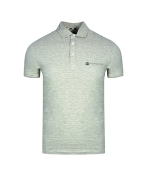 Aquascutum Aldis Crest Block Logo Graues Poloshirt. Aquascutum Graues Poloshirt. Markenlogo, kurze Ärmel. Stretch Fit 95% Baumwolle 5% Elastan. Normale Passform, fällt größengerecht aus. Style Code: QMP040 94