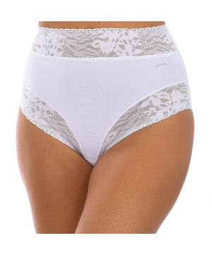Braguita Soft Lace de la marca Janira.
Color Blanco
Cinturilla elástica , ajustada sin dejar marca.
Estilo alto y moldeador de cintura.
Bordado en la frontal estilo floral.
Materias primas de alta calidad.
Costuras vistas a tono.

Composición:  85% Poliamida, 15%Elastano

Lavar a temperatura max 30º.
-No usar lejía.
-No usar plancha.
-No usar secadora.
-No lavar en seco.
