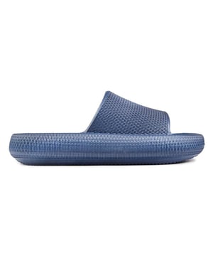 Step Up Your Summer Looks With A Conscience, This Vegan Xti Slide In Blue Has A Pretty Rounded Design With A Slightly Raised Flatform Sole. Made From Vegan Materials.