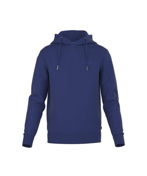 Einfarbiges Kapuzen-Sweatshirt für Herren von der Marke JOOP! JEANS. Aus reiner Baumwolle mit gerippten Abschlüssen und kleinem Logo-Print.