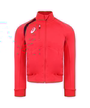 Elevate your child's activewear with the Asics Kids Red Track Jacket. Designed for performance and style, this jacket is perfect for sports, outdoor activities, or casual wear.
Key Features:


Dynamic Design: The vibrant red color, complemented by sleek black accents, gives this jacket a sporty and energetic look that kids will love.

Comfortable Fit: Made with soft, breathable fabric, this jacket provides warmth without sacrificing comfort, allowing for ease of movement during play.

Functional Zip Closure: The full zip front makes it easy to put on and take off, while the high collar provides additional warmth and protection against the elements.

Practical Pockets: Featuring zippered side pockets, this jacket allows kids to securely store small essentials like keys or snacks while on the go.

Versatile Use: Ideal for practice sessions, running, or just lounging around, this track jacket can easily be layered over t-shirts or worn alone for a stylish yet functional outfit.

The Asics Kids Red Track Jacket is the perfect combination of style and practicality, making it a must-have for any active child's wardrobe!