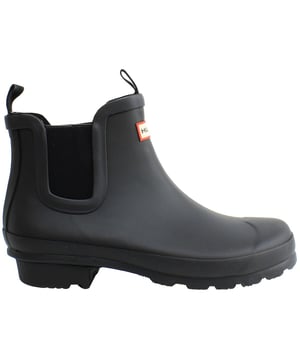 Step into effortless style and practicality with the Hunter Chelsea Big Kids Black Wellington Boots. These boots offer a modern twist on the classic Chelsea boot design, combining urban chic with the durability needed for outdoor play. Here are the key features that make these Wellington boots a must-have for your child:

 Contemporary Chelsea Design:  These boots feature a trendy Chelsea boot silhouette, providing a fashionable and versatile look that seamlessly transitions from outdoor play to casual outings.

 Waterproof Protection: Crafted from high-quality, waterproof rubber, these Wellington boots keep your child's feet dry during rainy days and wet adventures. They provide reliable protection against puddles and muddy terrains.

 Elastic Side Panels: The classic Chelsea boot elastic side panels make these boots easy to slip on and off, promoting independence for your child. The elastic panels also contribute to a comfortable and secure fit.

 Durable Construction: Built with the durability that Hunter is known for, these boots withstand the demands of active play. They're resilient enough to handle various outdoor activities while maintaining their stylish appeal.

 Versatile Black Color: The sleek black color adds a touch of sophistication, making these boots suitable for both casual and more formal occasions.

 Grippy Outsole: Equipped with a sturdy outsole, these boots provide reliable traction on different surfaces, preventing slips and ensuring stability during play.

Embrace the combination of style and functionality with the Hunter Chelsea Big Kids Black Wellington Boots. Whether it's a rainy day or a stylish stroll through the park, these boots are the perfect companion for your child's active lifestyle.