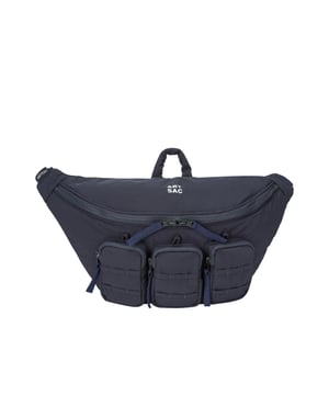 The perfect practial edition to any outfit. This unique triple-pocket design sling bag has enough internal and external space to carry all your every day essentials. Features: , Padded lightweight nylon, Water resistant, Zip top opening to main compartment, ARTSAC screen printed logo, Triple front zip pocket with loops, Internal zip pocket, External rear zip pocket, Top grab handle, 2 Mobile phone internal net pockets, Adjustable shoulder strap allowing backpack styling or bum bag styling Style Ref: 52014 NAVY