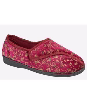 Boasting a navy upper with stylish gold flower detailing, these Zedzzz women's slippers are a stylish choice when it comes to comfortable wear around the house.
- Velour upper
- Touch fastening closure
- Washable
- Vulcanised Rubber Sole