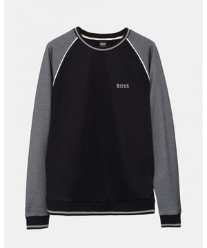 A regular-fit sweatshirt by BOSS Menswear. Featuring contrast branding and piping, this top has mixed structures including breathable piqué.    

Regular fit
Neckline: Crew neck

Quality: 70% Cotton, 30% Polyester
50535836
 
