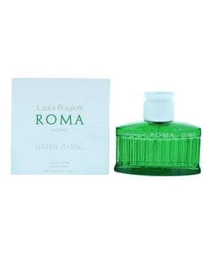 Roma Uomo Green Swing by Laura Biagiotti is a fragrance for men. Roma Uomo Green Swing was launched in 2021. Top notes are Quince, Cardamom and Bergamot, middle notes are Violet Leaf ,Geranium and Tonka Bean, base notes are Cedar, Vetiver and Cashmere Wood..
