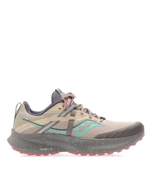 Womens Saucony Ride 15 Running Shoes in brown.- Protective mesh upper.- Lace fastening.- PWRRUN+ sockliner.- New  softer PWRRUN foam formula cushions with less weight. - FORMFIT design.  - Supportive webbing helps you lock in the perfect fit.- Low-profile PWRTRAC outsole. - Ref: S1077525