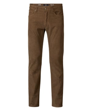 De Russel Cords is een corduroy broek met een regular tapered pasvorm. De broek is een 6-pocketmodel dankzij de verborgen tweede coinpocket. Gemaakt van 100% katoen.  Corduroy broekTapered/regular fit6-pocketmodel100% katoen