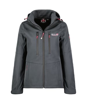 Chaqueta Geographical Norway para mujer. La chaqueta está hecha de poliéster y elastano de alta calidad y tiene un cálido forro interior.  Marca: Geographical NorwayNombre del modelo: Softshell Jacket TimmexCategoría: softshell jacket ladiesMateriales: poliéster y elastanoColor: gris.