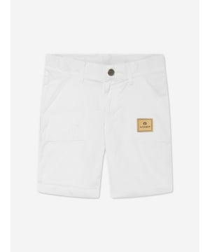 Introducing the Boys Logo Badge Poplin Shorts in White by Aigner, a stylish upgrade for your little one's wardrobe. Its notable features include:  Aigner Signature: The shorts showcase Aigner's logo badge, making it a chic designer piece for your boy.  Premium Poplin Fabric: Crafted from high-quality poplin, it ensures superior comfort and durability.   Versatile White colour: The compelling shade of white adds a classy and adaptable touch, suitable for any occasion.    Elevate your boy's fashion game with Aigner's Boys Logo Badge Poplin Shorts. Order today and let him step out in style and comfort!