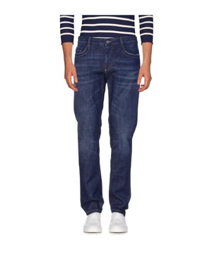 Bikkembergs dark blue jeans
  Regular fit
  5 pockets
  Orange inner Bikkembergs logo
Material: 98% Cotton 2% Elastane