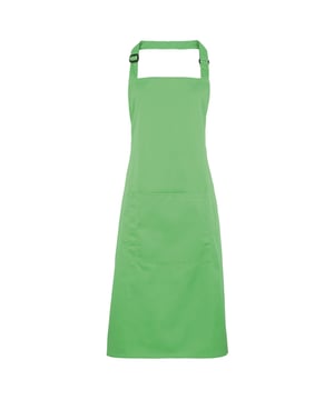 Klassiek eersteklas slabberschort met zak. Zelfgemaakte stoffen nek, zelfgemaakte stoffen banden van 90 cm lang. Schuifgesp. 60ºC Wassen. Maat één. Stof 65% Polyester, 35% Katoenen Twill Gewicht 195gsm Afmetingen Breedte 72cm, Lengte 86cm.